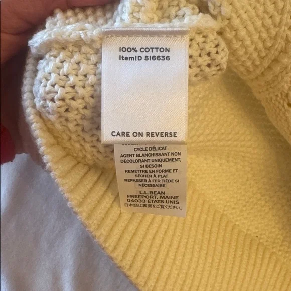 L.L. Bean Signature Knit Sweater - Cream, sz M - Picture 5 of 10